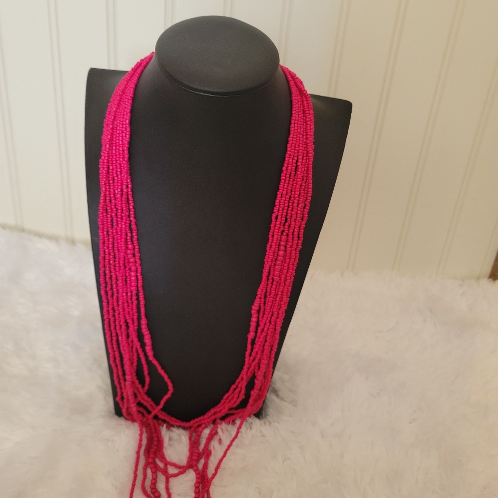 Pink beaded necklace
